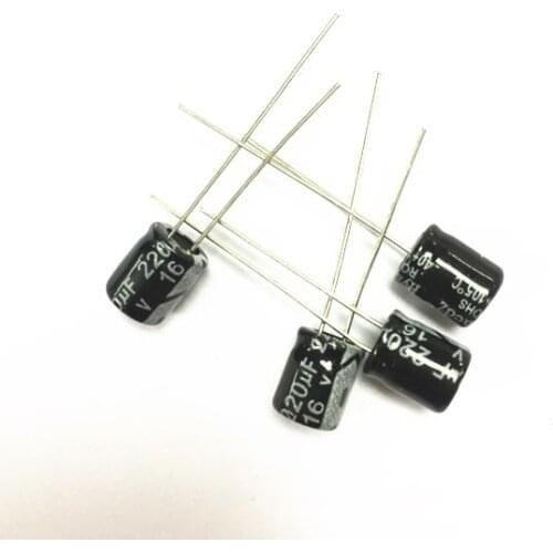 Free Shipping 1000PCS 16v 220uF Aluminum Electrolytic Capacitor 220uf 16v 6x7mm