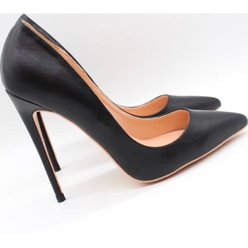 Free shipping fashion women Pumps lady Black matt leather Pointy toe high heels shoes size33-43 12cm 10cm 8cm Stiletto heeled