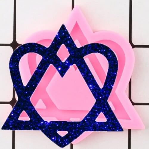 Shiny Glossy Heart Shaped Silicone Mold Epoxy Resin Craft Keychain Moulds Pendant Polymer Clay Mould DIY Handmade Charms Molds