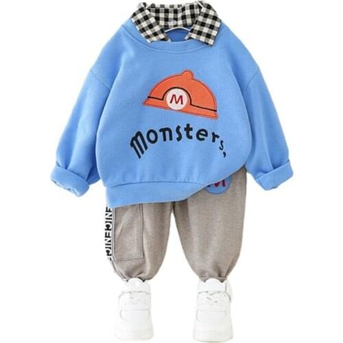 New Spring Autumn Fashion Baby Boys Clothes Children Cotton Casual T-Shirt Pants 2Pcs/Sets Toddler Sport Costume Kids Tracksuits