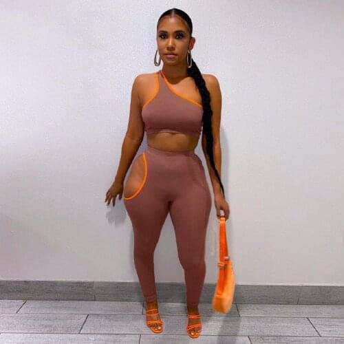 DSMTRC Women 2021 Female Clothing Streetwear Summer Crop Tank Tops Long Pants Two Pieces Set Suit Outfit Sportswear Tracksuit