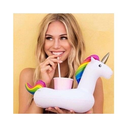 Flamingo Inflatable Drink Holder Unicorn Air Mattresses for Cup Holder Floating Coasters for Pool Party Water Fun Kids Bath Toys