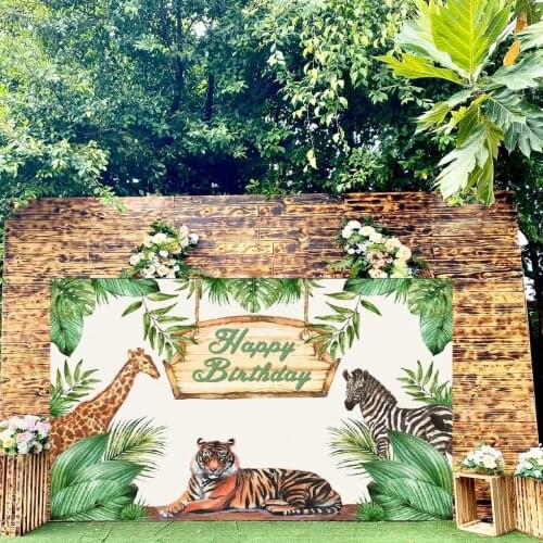 PATIMATE Jungle Animals Backdrop 1st Birthday Party Decor Jungle Safari Wild One Baby Shower Animal Forest Party Supplies