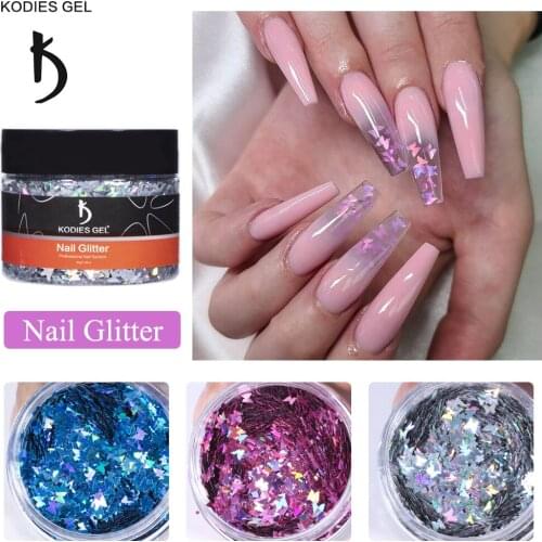 KODIES GEL 30g Nail Glitter Supplies Mix Butterfly Star Sequins Manicure Nail Art Decorations Mirror Sparkle Flakes Paillette