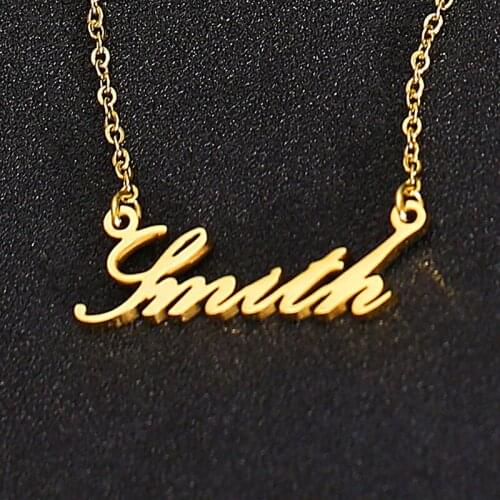 Personalized Custom Name Necklace Rose Gold Silver Color Stainless Steel pendant Necklaces Customized Necklace Jewelry Gift