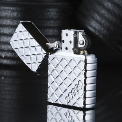 Zorro Kerosene Lighter Old Style Pure Copper Shell Creative Lattice Smoking Tool Business Gift Z9648