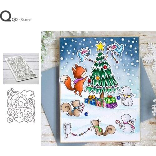 Christmas Tree Set Cutting Dies Stamps Dies Scrapbooking Mold Cut Handmade Tools DIY Greeting Card Craft Decoration New Die 2021