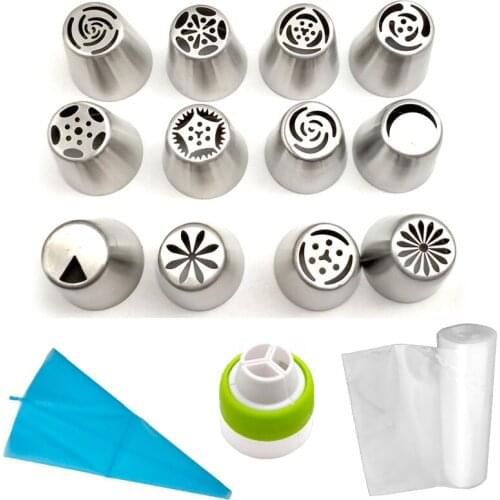 64pcs Pastry Nozzles For Cake Decorating Tulip Leafs Russian Cupcake Cream Piping Tips Christmas Weeding Party Icing Piping Nozz
