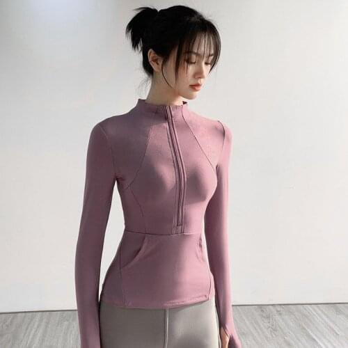 Yoga Crop Top Sports Jacket Womens Spring Summer Running Training Zipper Yoga Long Sleeve Top Top Deportivo Mujer Camisetas