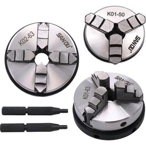 Micro chuck 50 four claw small bead machine 63 three claw woodworking lathe chuck 65 hand tight mini machine tool accessories