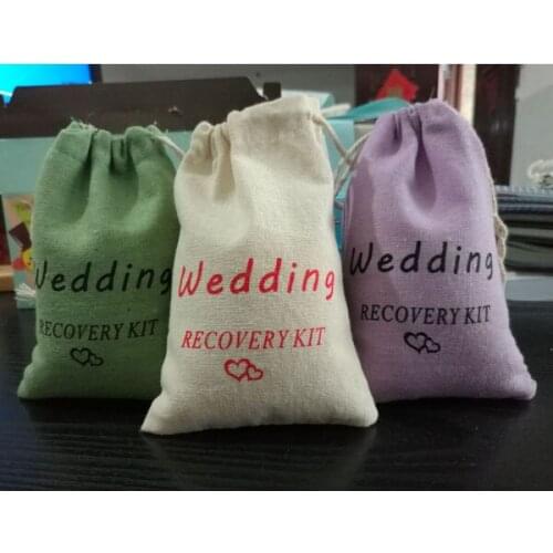 Hangover Kit Wedding Drawstring Pouches 10x15cm(4x6inch) pack of 50 Party Candy Gift Bags