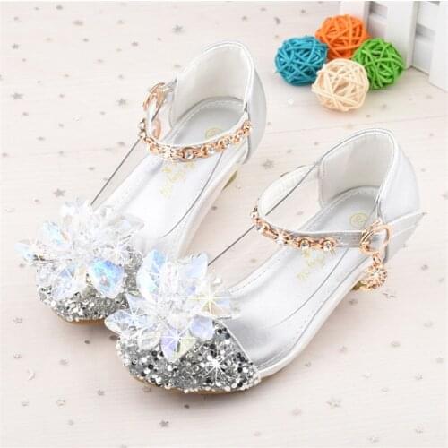 2019 spring and autumn new childrens crystal shoes Cinderella Princess shoes girls shoes 26-37