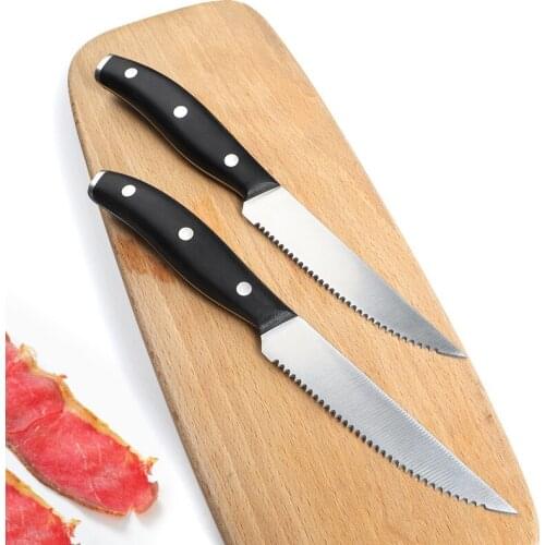 XHARP 4.5 Inches Steak Knife Cut Slice Meat Stainless Steel Razor Sharp ABS Handle German Steel Kitchen Serrated Butter Knife