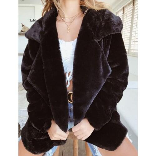 Women Faux Fur Coat Fleece Sweatshirts Cardigan Female Autumn Winter Coat Women Overcoat Plush Jacket Mujer Chaqueta Mujer
