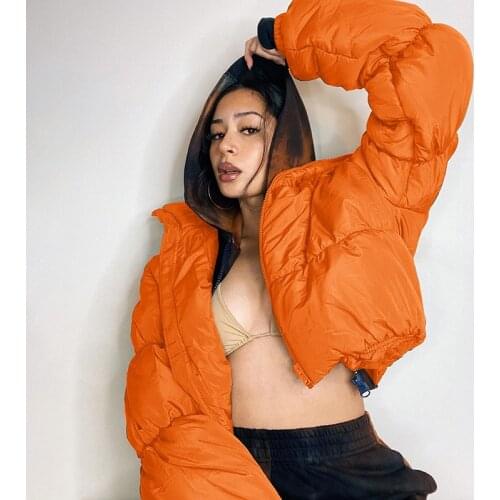 Parka Short Down Coat Women Design Sense 2021 Winter New Korean Loose Fashion Orange Duck Feather Jacket Bread Clothing Trend