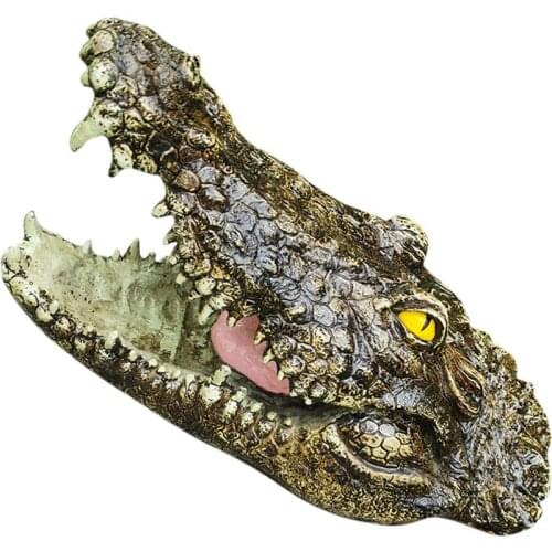 Floating Crocodile Head Alligator Head Pond Float Simulation Crocodile Head Decoy Water Features Garden Decoration Drives Ducks