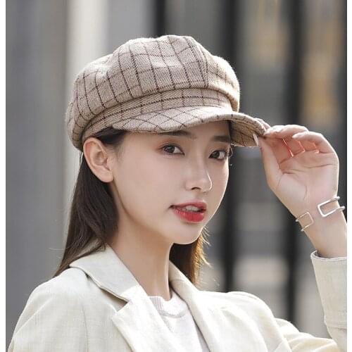 2021 Fashion Sun Hat Womens Berets Newsboy Hat Summer Visor Cap Octagon Hats French Hats for Women Peaky Blinders chapeau femme