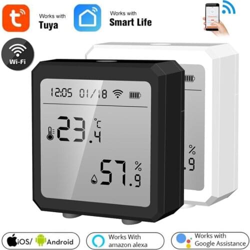 Tuya WIFI Smart Temperature Humidity Sensor Smart Home Remote Control With Display With Alarm Function Support Alexa Google Home