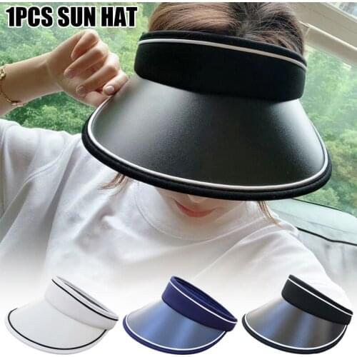 Wide Brim Sun Visors Summer UV Protection Beach Cap Gardening Topless Hat for Outdoor Sports UPF 50+ TT@88