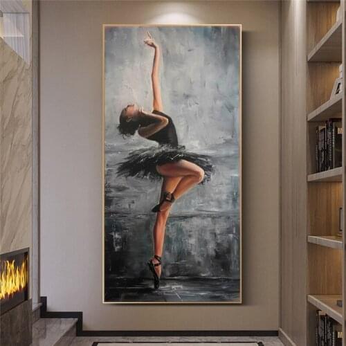 Modern art painting ballet dancer elegant canvas painting modern mural art poster printing picture room living room decoration
