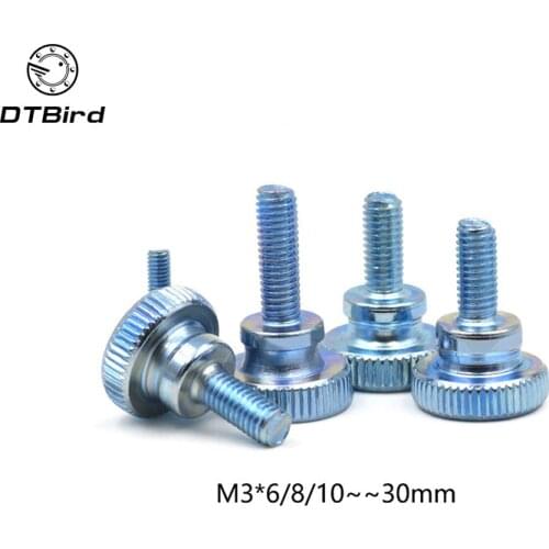 10Pcs DIN464 GB834 M3 M4 Stainless Steel Knurling Head Knurled Thumb Screw Hand Tighten Curtain Wall Glass Lock Screws