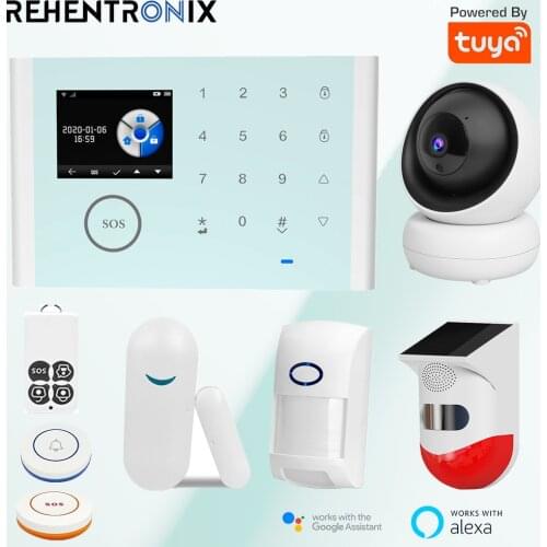 Tuya Wifi GSM Alarm System 433MHz Home Burglar Alarm Wireless Detector Security System SMS Alarm Alert Support Alexa Google Home