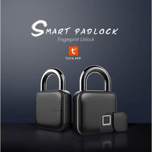 Tuya Smart Bluetooth Biometric Fingerprint Padlocks ,USB Rechargeable, Mumubiz Security Lock, Sharing Control to Family