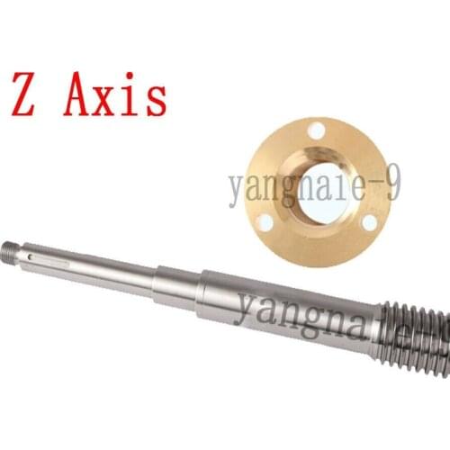 Vertical Milling Machine Part Z Axis 580mm Lead Screw & Z Sxis Brass Feed Nut