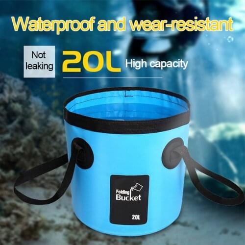 12L 20L Outdoor Waterproof Water Bags Fishing Folding Bucket Multifunction Portable Bucket Water Container Storage Carrier Bag