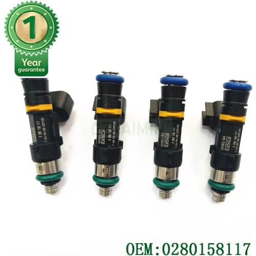High Quality Set Of 4 pcs Fuel Injectors 0280158117 For MINI COOPER S R52 R53 2003-2007 FIT BOSCH EV14