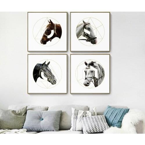 Animal Horse Head Artwork Poster Print Canvas Painting Picture Home Wall Art Graffiti Modern Art Room Decoration Custom No frame