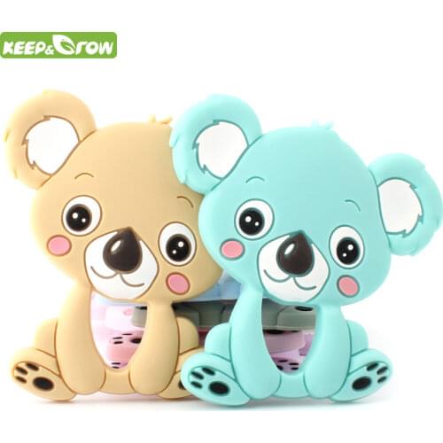 KEEP&GROW Food Grade Silicone Teethers 90mm DIY Animal Koala Baby Teether Infant Baby Silicone Chew Charms Kids Teething Gift