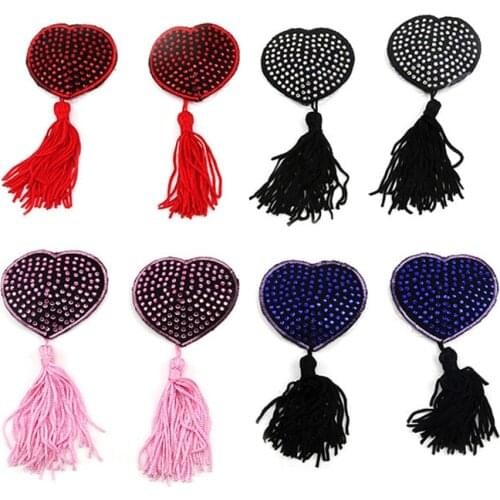 1 Pair Sexy Pasties Stickers Women Lingerie Sequin Tassel Breast Bra Nipple Cover Sex Product Chest Stickers Exotic Accessories