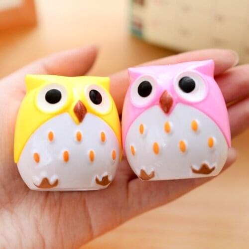 1pc Lovely Cartoon Owl Pattern Pencil Sharpener Stationary for Students Kids Back To School Supplies