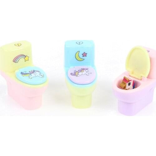 1 Piece Stationery Creative Toilet Shape Cartoon Unicorn Pencil Sharpener Office Supply Gift Kawaii School Accessories