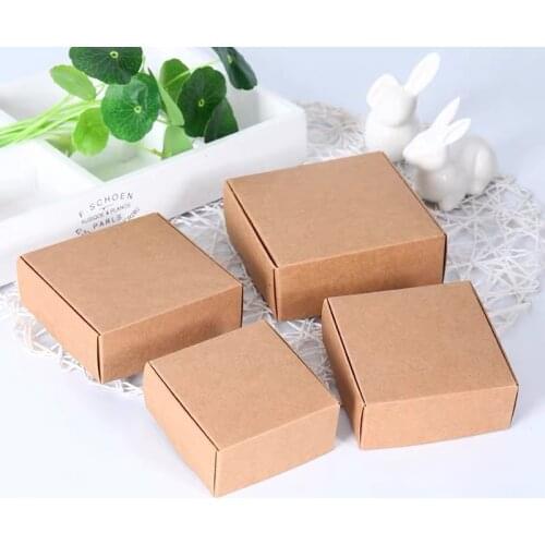 10Pcs/lot DIY Kraft Gift Box Brown/Black Paper Small Soap Box Kraft Cardboard Mini Jewelry Packing Carton Box 20 Sizes