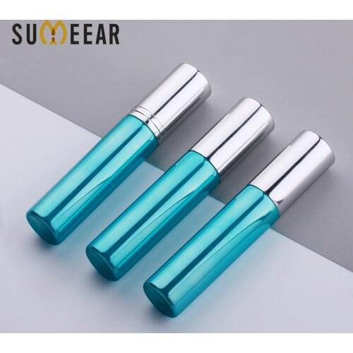100Pieces/Lot 10ML Portable UV Green Empty Glass Perfume Bottle Aluminum Refillable Atomizer Spray Bottles Containers