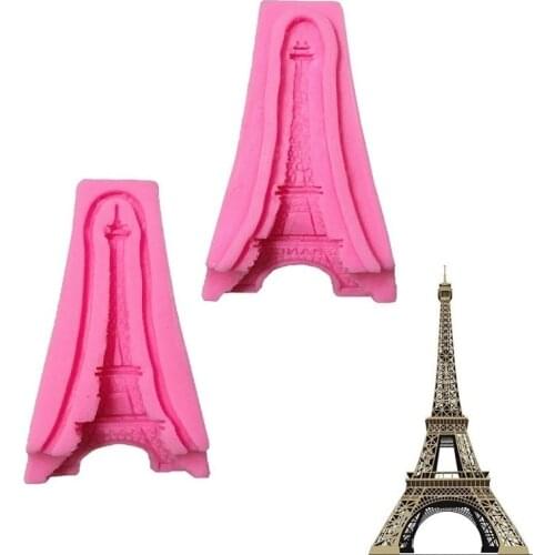 2PCS Unscented 3D Eiffel Tower Silicone Mold Fondant Molds for DIY Cake Decorating Moulds Soap Silicone Baking Tool Bakeware