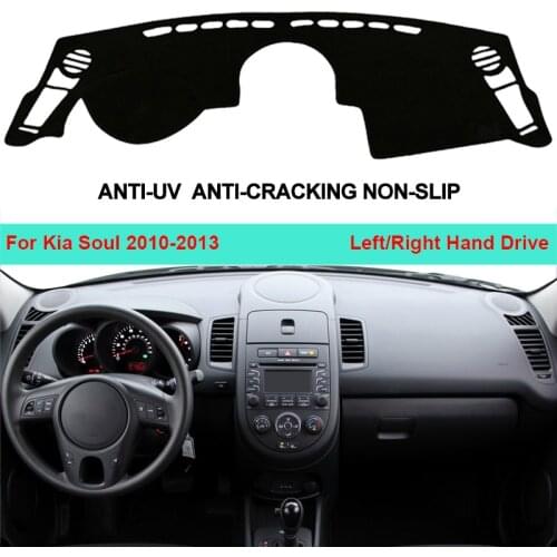 2 Layers Car Dashboard Cover For Kia Soul 2010 2011 2012 2013 Dash Board Carpet Cape Rug Pad Carpet Dashmat Sun Shade Protector