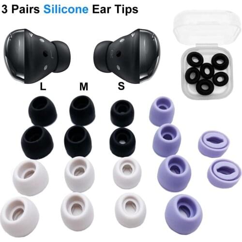 3Pairs Soft Silicone Ear Tips for Samsung Galaxy Buds Pro Earbuds Headphones Eartip Accessories L M S