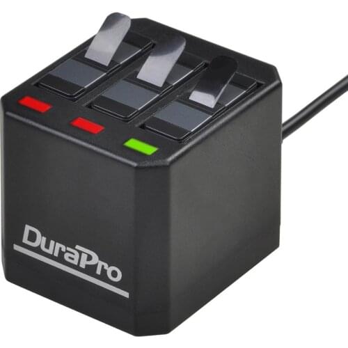 3pc x 1600mAH AHDBT-501 Battery + 3-Slots Charger with Type C Port For GoPro Hero 5 Hero 6 Go Pro Hero 7 Action Cameras