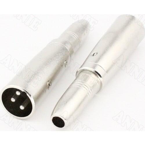 30pcs/lot J3P 3 Pin K6.5mm XLR Male Socket TRS Straight Pin To Cannon Jack Turn 6.35