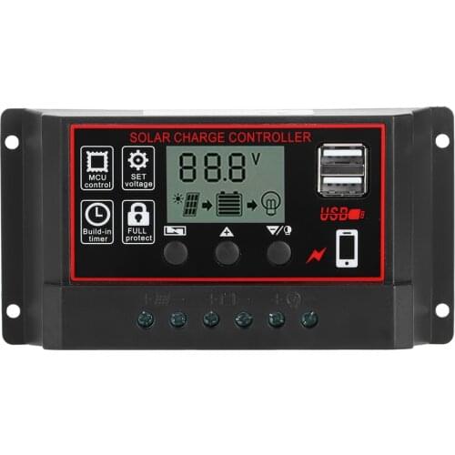 30A Solar Charge Controller Digital Display Photovoltaic Instrument Intelligent Regulator Digital Display Solar Controller 30A