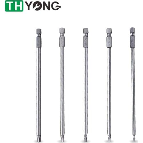 5 PCS Hollow Screwdriver Bit 150mm Long Hollow Torx Magnetic Screwdriver With Hole Plum Batch Head Screwdriver Bit