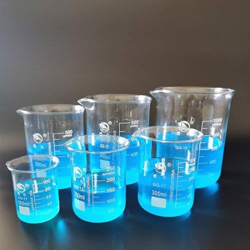 6pcs/set 100ml/250ml/300ml/500ml/800ml/1000ml Borosilicate Glass Beaker Heat-resist Labware Beaker Laboratory Equipment