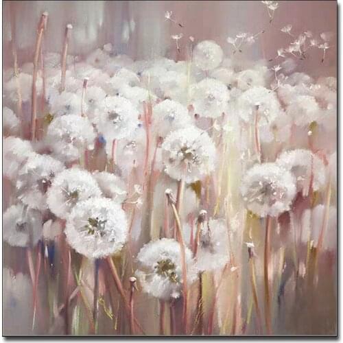 Abstract Dandelion Picture Art 100% Hand Painted Oil Painting Canvas Wall Decor Textured Paintings Art Showpieces For Home Decor