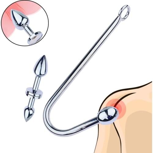 Stainless Steel Anus Dilator Anal Hook Plug Prostate Massager Sex Toys for Men Women Butt Plug Dildo Metal Adult Products