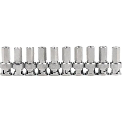 Artudatech 10 Pcs Twist-On BNC Male RG59 Connectors For CCTV Coax Coaxial Security Cameras