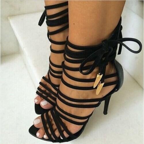 Shoes Sandals sexy High lace up Sandals Women Bohemian Summer Casual Shoes Gladiator Dress sandals Dropship