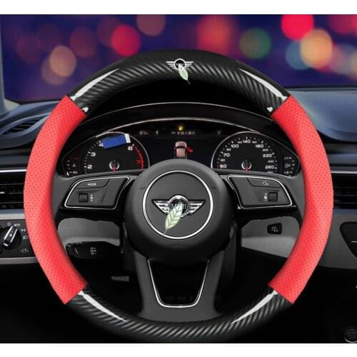 Car 38cm Carbon Fiber Steering Wheel Cover Dedicated for BMW Mini Cooper R50 R53 remote Repair Protected 2021 Car Accessories
